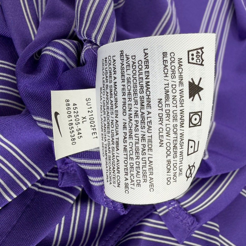Nike Golf Mens XL Purple Striped 2012 US Open Olympic Club Polo Shirt 452505-545 - Picture 7 of 10